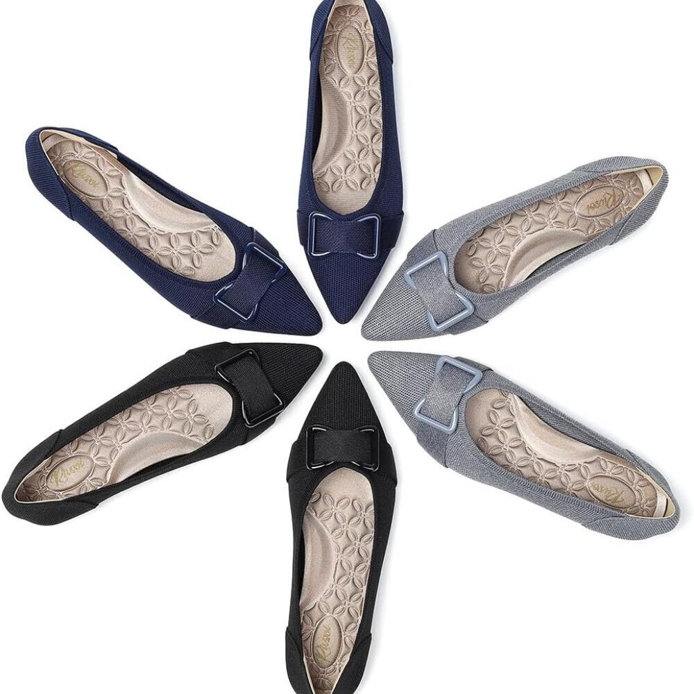 Knit Ballet Flats Women Size 7 Arch Support Slip-On Casual Dress Shoes - Picture 9 of 9
